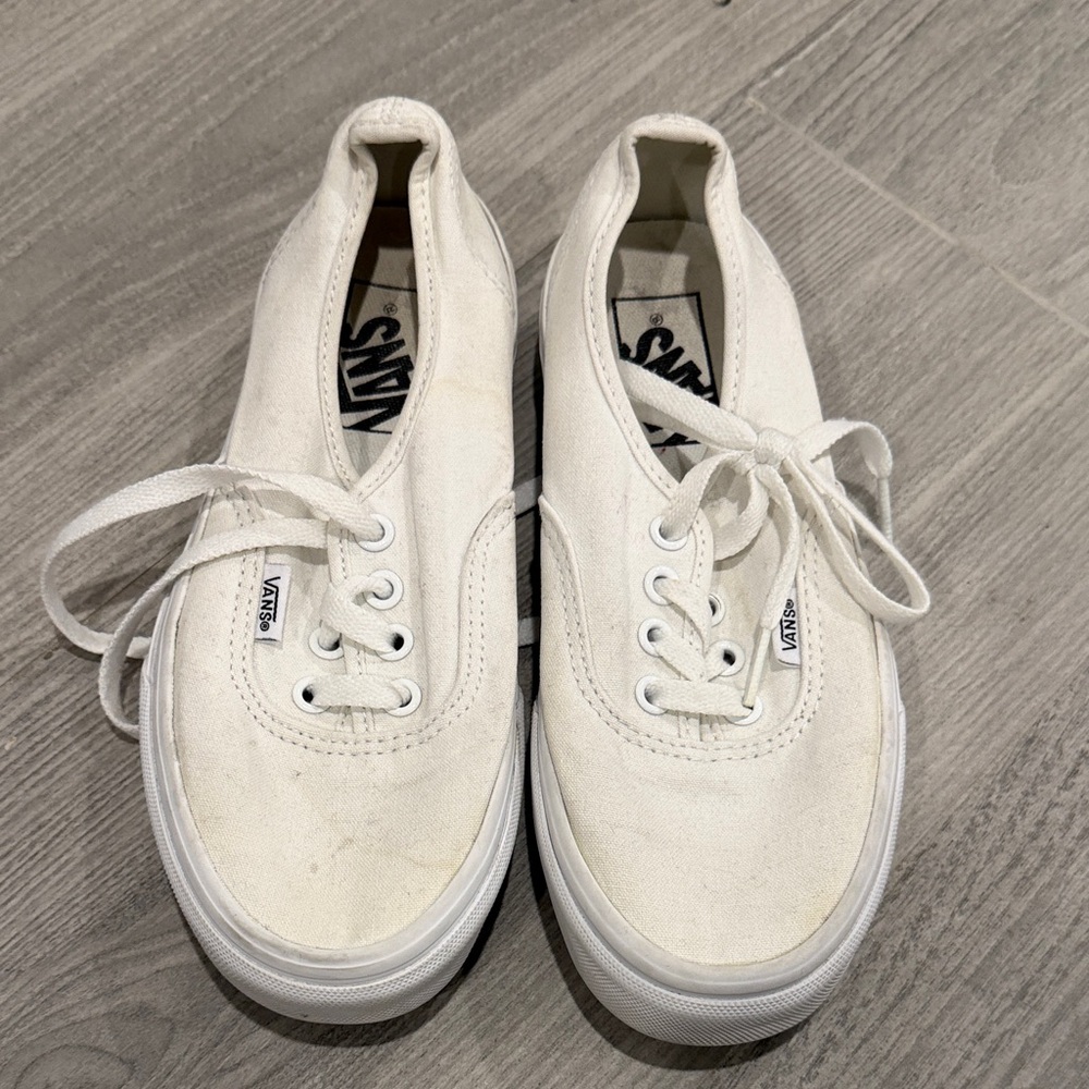Vans Off-White Canvas Lace-Up Sneakers